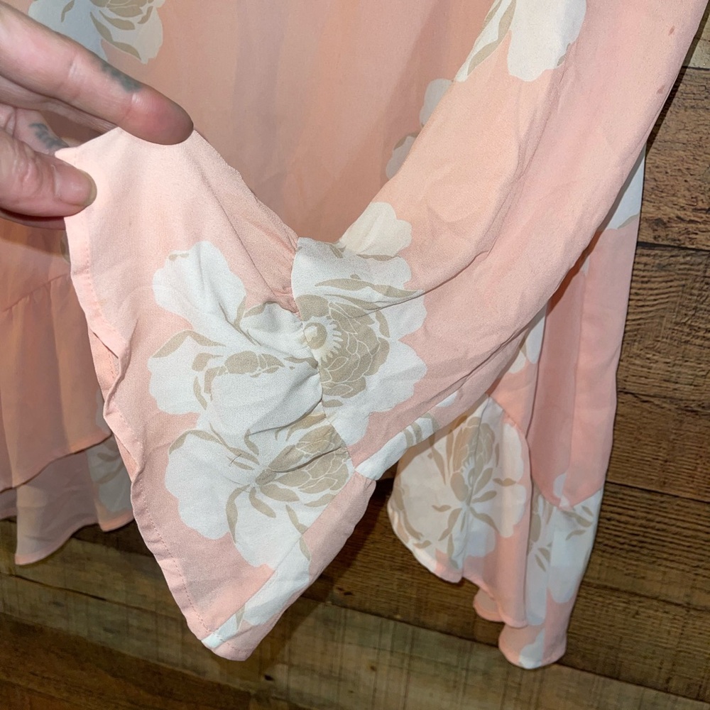 Ana pink floral boho babydoll blouse - Picture 2 of 5